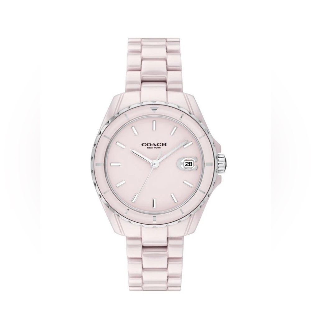 New Coach Preston Women's Pink Dial 32mm Ceramic Watch 14503806